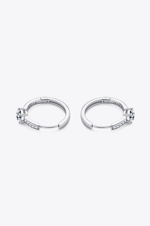 Earrings Trendsi Carry Your Love 1 Carat Moissanite PlatinumPlated Earrings